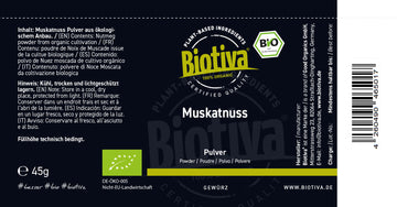 Muskatnuss gemahlen im Glasstreuer Bio 45g